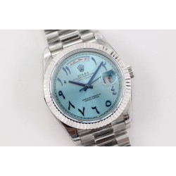 Rolex-DayDate 228236 40mm SS/SS Ice Blue Dial Arabic TWS A2836