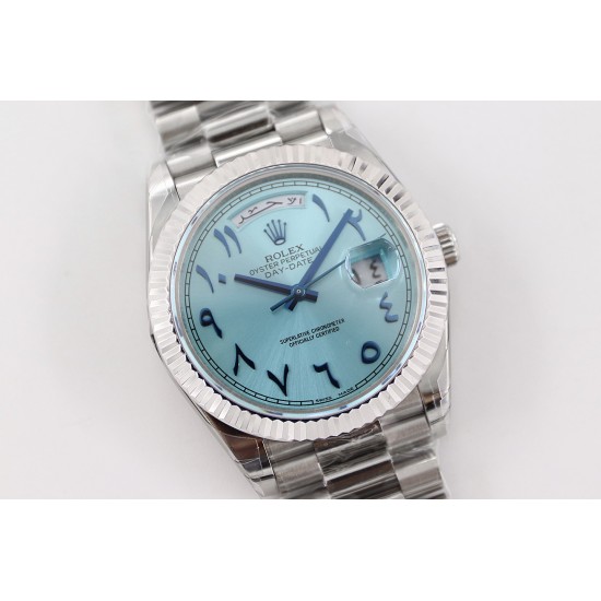 Rolex-DayDate 228236 40mm SS/SS Ice Blue Dial Arabic TWS A2836
