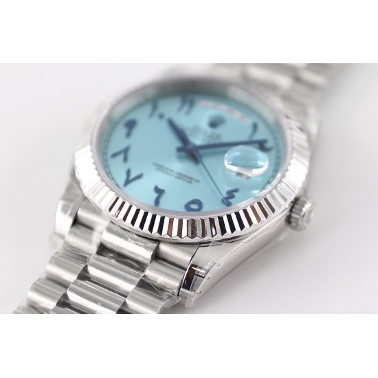 Rolex-DayDate 228236 40mm SS/SS Ice Blue Dial Arabic TWS A2836