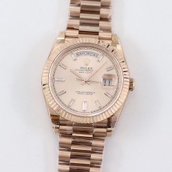 Rolex-DayDate 40mm Flt RG/RG Rose Gold Baug. Diam TWS A2836