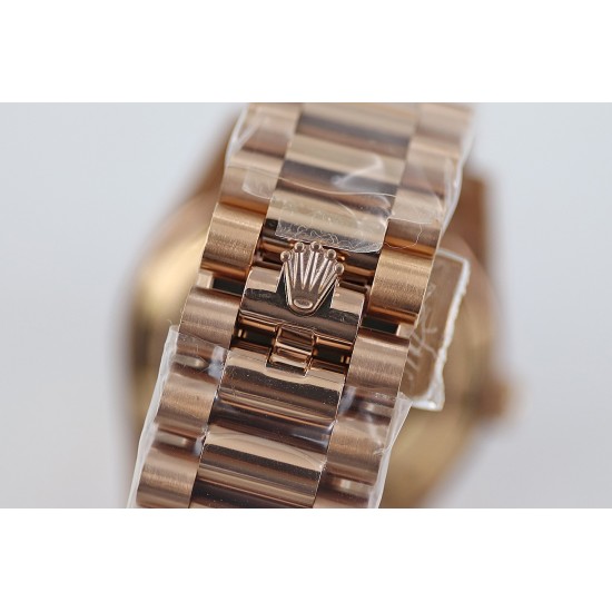 Rolex-DayDate 40mm Flt RG/RG Rose Gold Baug. Diam TWS A2836