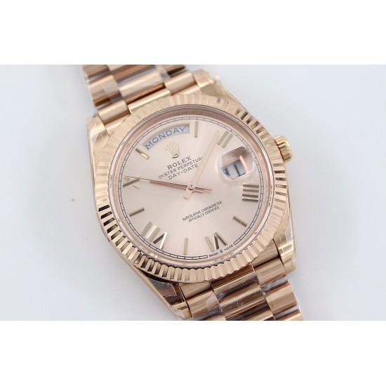 Rolex-DayDate 40mm Flt RG/RG Rose Gold Diam Rmn TWS A2836