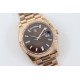 Rolex-DayDate 40mm Flt RG/RG Brown Baug. Diam TWS A2836