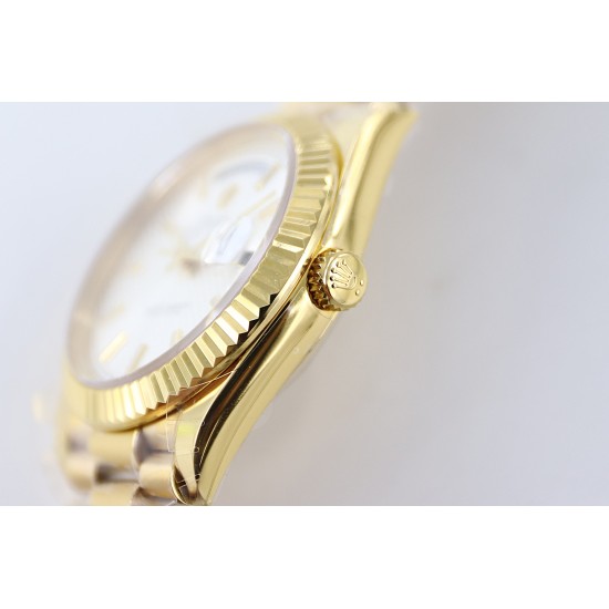 Rolex-DayDate 228238 40mm YG/YG Silver Textured Dial TWS A2836