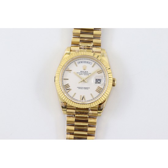 Rolex-DayDate 228238 40mm YG/YG White Dial Rmn TWS A2836