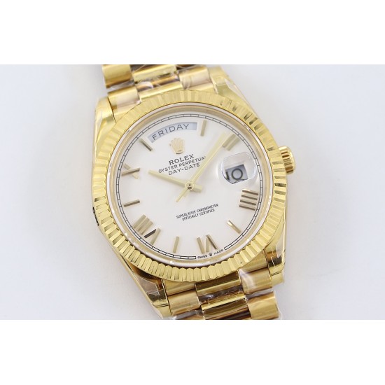 Rolex-DayDate 228238 40mm YG/YG White Dial Rmn TWS A2836