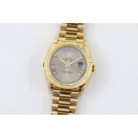 Rolex-DayDate 228238 40mm YG/YG Grey Dial Rmn TWS A2836