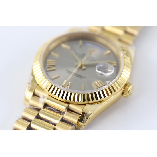 Rolex-DayDate 228238 40mm YG/YG Grey Dial Rmn TWS A2836