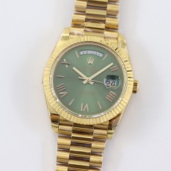 Rolex-DayDate 228238 40mm YG/YG Green Dial Rmn TWS A2836