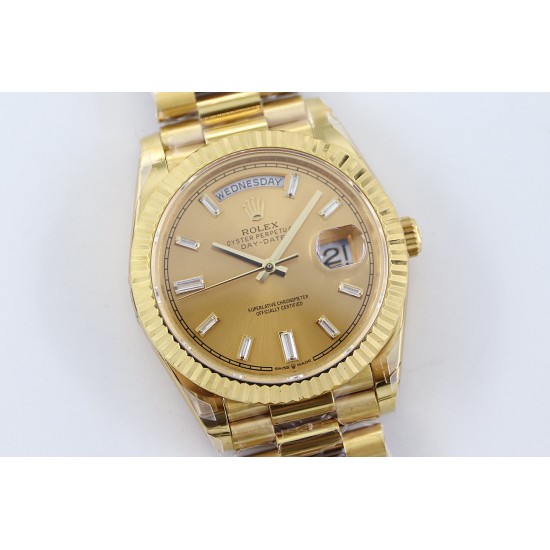 Rolex-DayDate 228238 40mm YG/YG Gold Dial Baguette TWS A2836