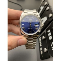 Rolex-DayDate 40mm SS/SS Blue/Rmn EWF A2836