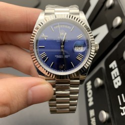 Rolex-DayDate 40mm SS/SS Blue/Rmn EWF A2836