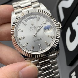 Rolex-DayDate 40mm SS/SS Silver/Stk EWF A2836