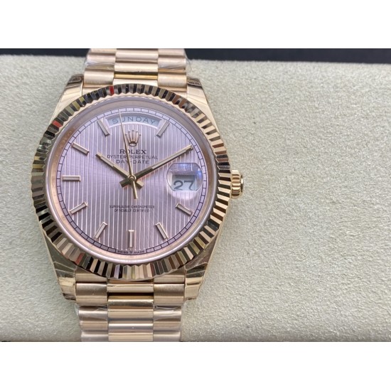 Rolex-DayDate 228235 40mm RG/RG Gold Textured/Stk EWF V4 VR3255