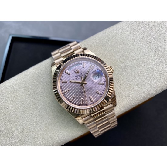 Rolex-DayDate 228235 40mm RG/RG Gold Textured/Stk EWF V4 VR3255