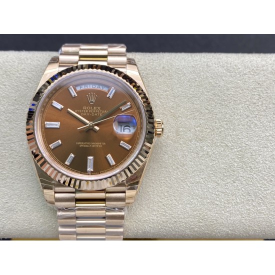 Rolex-DayDate 228235 40mm Pres RG/RG Brown/Dia EWF VR3255