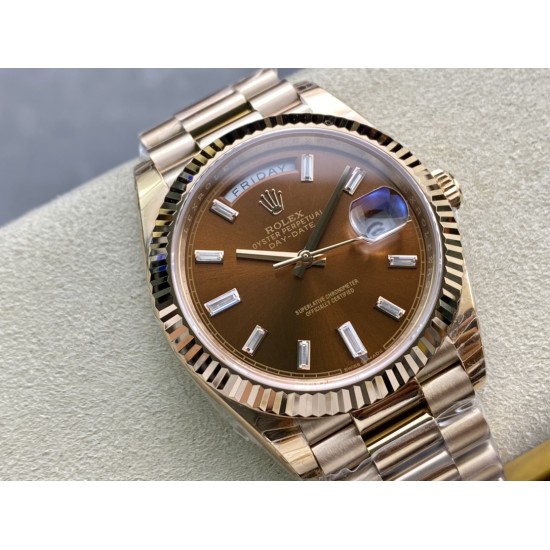 Rolex-DayDate 228235 40mm Pres RG/RG Brown/Dia EWF VR3255