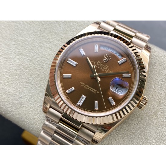 Rolex-DayDate 228235 40mm Pres RG/RG Brown/Dia EWF VR3255