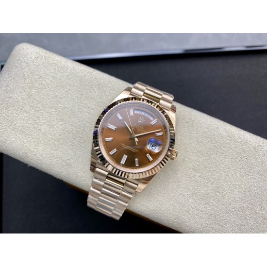 Rolex-DayDate 228235 40mm Pres RG/RG Brown/Dia EWF VR3255