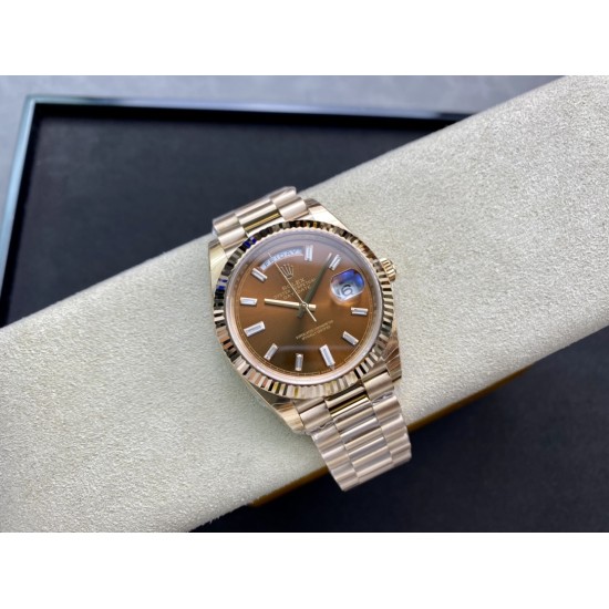 Rolex-DayDate 228235 40mm Pres RG/RG Brown/Dia EWF VR3255