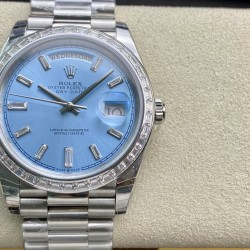 Rolex-DayDate 228349 40mm Pres SS/SS Ice Blue/Dia EWF A3255