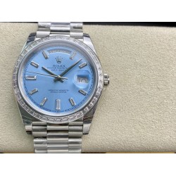 Rolex-DayDate 228349 40mm Pres SS/SS Ice Blue/Dia EWF A3255