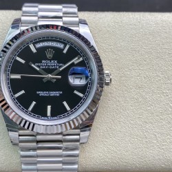 Rolex-DayDate 228239 40mm SS/SS Black/Stk EWF V4 VR3255