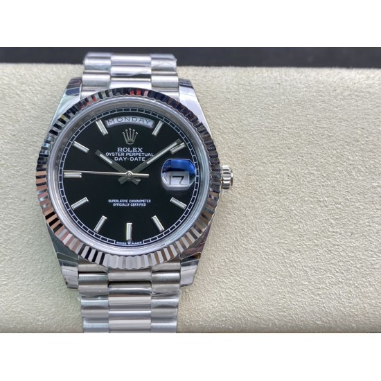 Rolex-DayDate 228239 40mm SS/SS Black/Stk EWF V4 VR3255