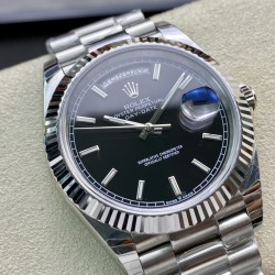 Rolex-DayDate 228239 40mm SS/SS Black/Stk EWF V4 VR3255