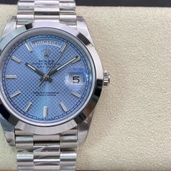 Rolex-DayDate 228236 40mm SS/SS Ice Blue Textured Dial EWF V4 VR3255
