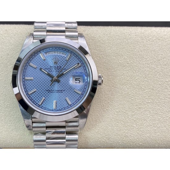 Rolex-DayDate 228236 40mm SS/SS Ice Blue Textured Dial EWF V4 VR3255