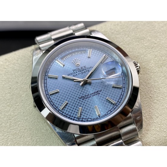 Rolex-DayDate 228236 40mm SS/SS Ice Blue Textured Dial EWF V4 VR3255