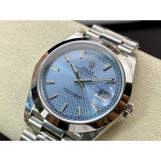 Rolex-DayDate 228236 40mm SS/SS Ice Blue Textured Dial EWF V4 VR3255
