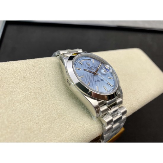 Rolex-DayDate 228236 40mm SS/SS Ice Blue Textured Dial EWF V4 VR3255