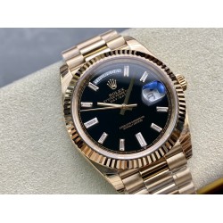 Rolex-DayDate 228235 40mm RG/RG Black/Baguette EWF V4 VR3255
