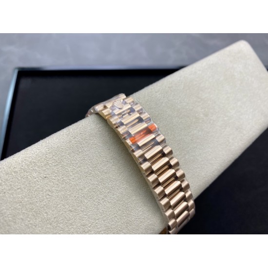 Rolex-DayDate 228235 40mm RG/RG Black/Baguette EWF V4 VR3255