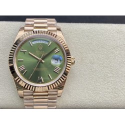 Rolex-DayDate 228235 40mm RG/RG Green/Rmn EWF VR3255