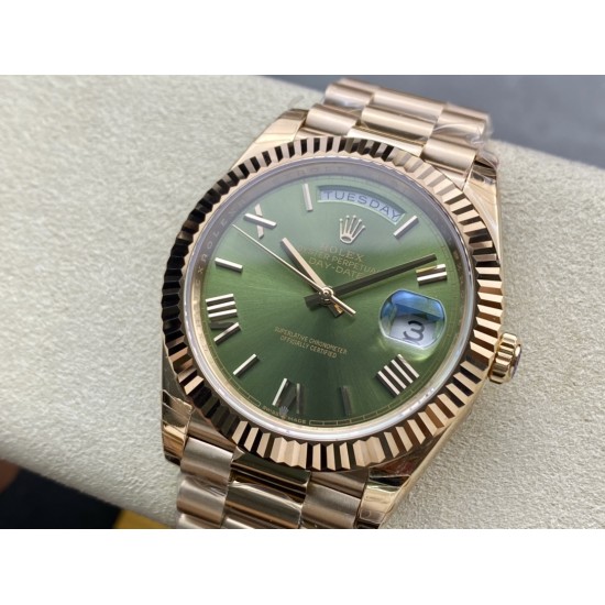 Rolex-DayDate 228235 40mm RG/RG Green/Rmn EWF VR3255