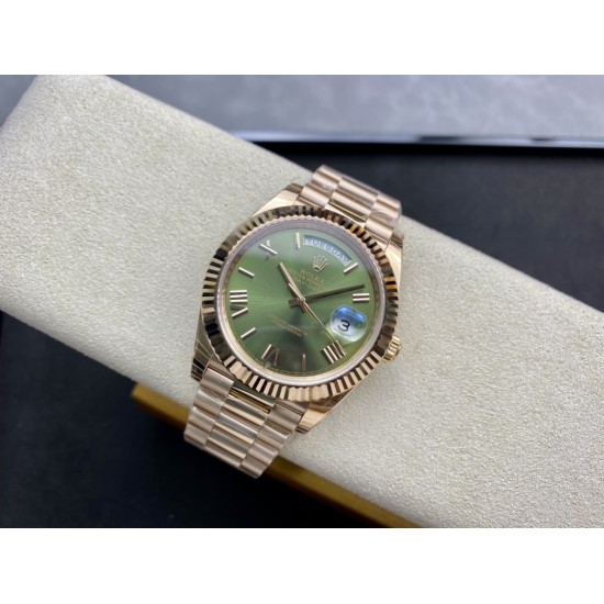Rolex-DayDate 228235 40mm RG/RG Green/Rmn EWF VR3255