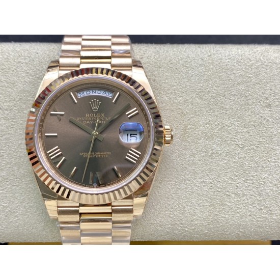 Rolex-DayDate 228235 40mm RG/RG O Brown/Rmn EWF V4 VR3255