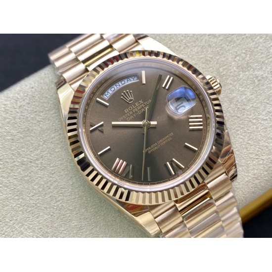 Rolex-DayDate 228235 40mm RG/RG O Brown/Rmn EWF V4 VR3255