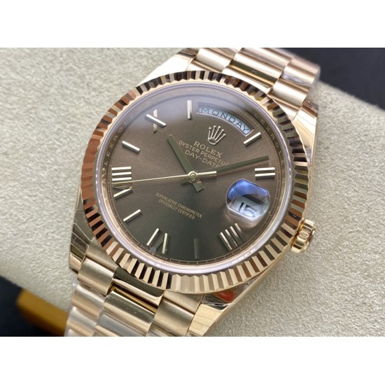 Rolex-DayDate 228235 40mm RG/RG O Brown/Rmn EWF V4 VR3255