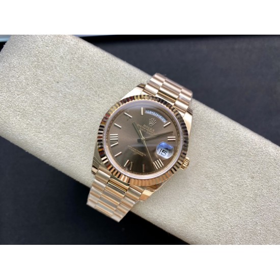 Rolex-DayDate 228235 40mm RG/RG O Brown/Rmn EWF V4 VR3255