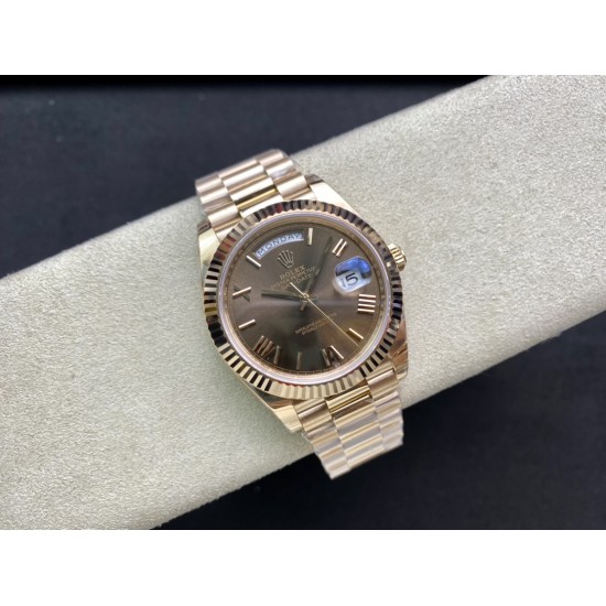 Rolex-DayDate 228235 40mm RG/RG O Brown/Rmn EWF V4 VR3255