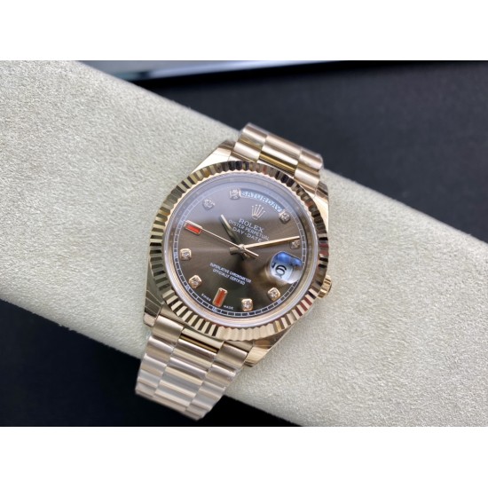 Rolex-DayDate 228235 40mm RG/RG Brown/Dia Diam EWF VR3255