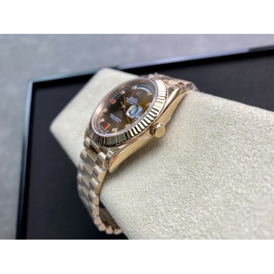 Rolex-DayDate 228235 40mm RG/RG Brown/Dia Diam EWF VR3255
