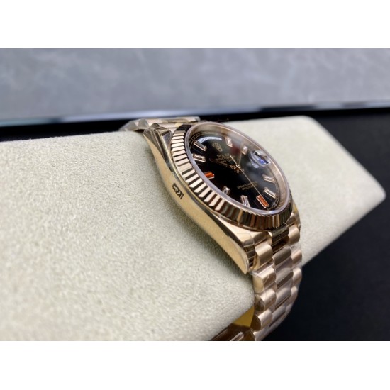 Rolex-DayDate 228235 40mm RG/RG Black/Baguette EWF V4 VR3255