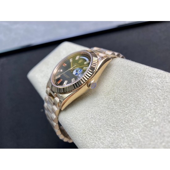 Rolex-DayDate 228235 40mm RG/RG Black/Baguette EWF V4 VR3255