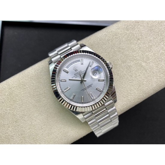 Rolex-DayDate 228236 40mm SS/SS Silver/Dia EWF VR3255