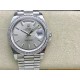 Rolex-DayDate 40mm Pres SS/SS Patterned Silver Stk Flut EWF VR3255